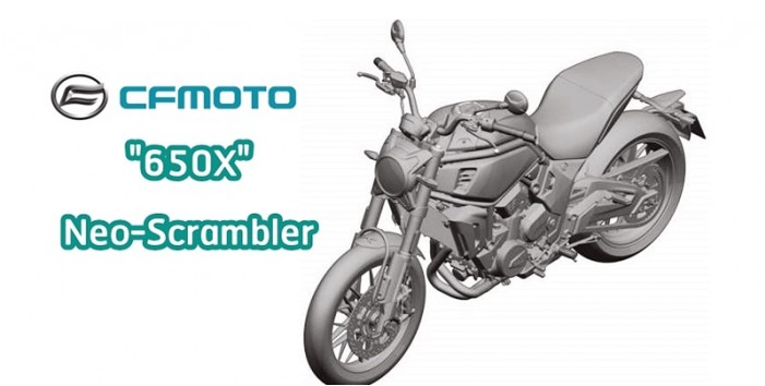 พบสิทธิบัตรใหม่ CF Moto 650X Neo-Scrambler